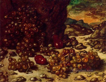  rocoso Pintura al %C3%B3leo - naturaleza muerta con paisaje rocoso 1942 Giorgio de Chirico Surrealismo metafísico